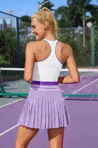 High Waist Pleated Skirt Two Piece Tennis Dress - Jessiz Boutique