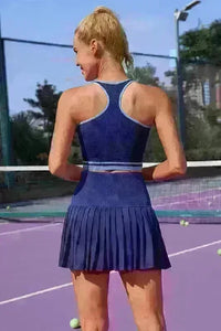 High Waist Pleated Skirt Two Piece Tennis Dress - Jessiz Boutique