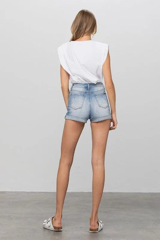 High Waist Premium Double Waistband Shorts - Jessiz Boutique