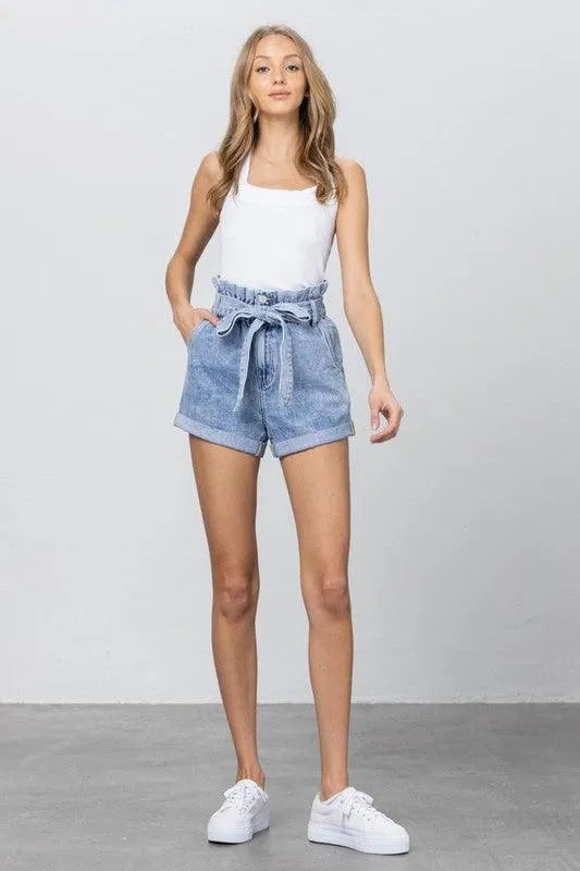 High Waisted Cuffed Shorts - Jessiz Boutique