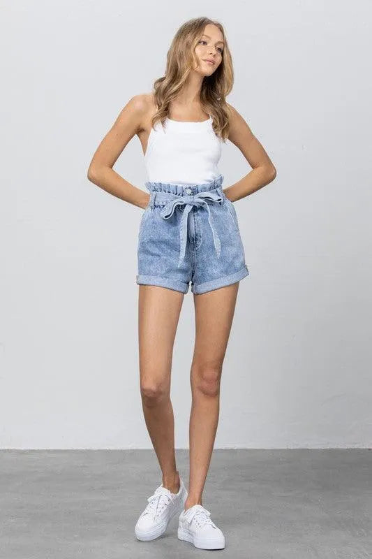 High Waisted Cuffed Shorts - Jessiz Boutique