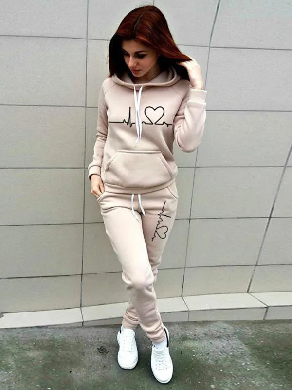 Hooded Fashionable Fleece Sweatsuit - Jessiz Boutique