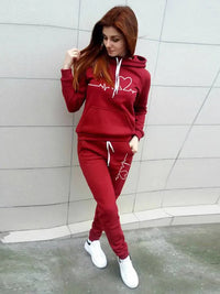 Hooded Fashionable Fleece Sweatsuit - Jessiz Boutique