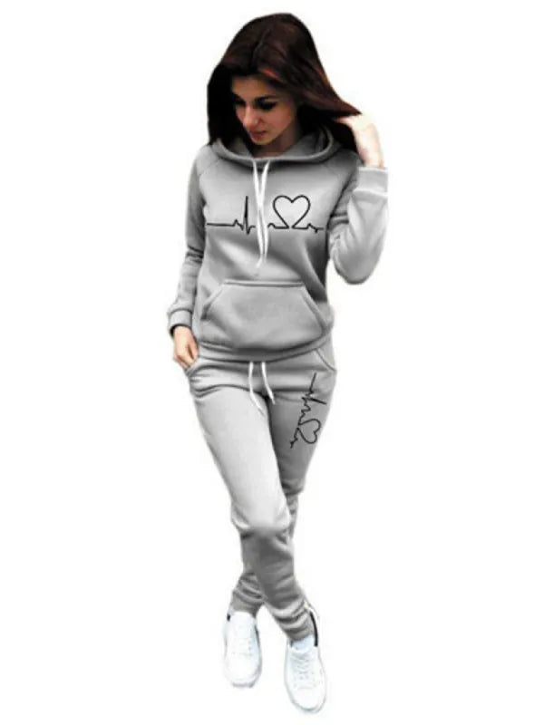 Hooded Fashionable Fleece Sweatsuit - Jessiz Boutique