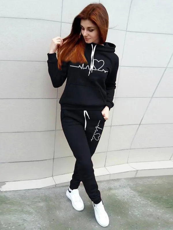 Hooded Fashionable Fleece Sweatsuit - Jessiz Boutique