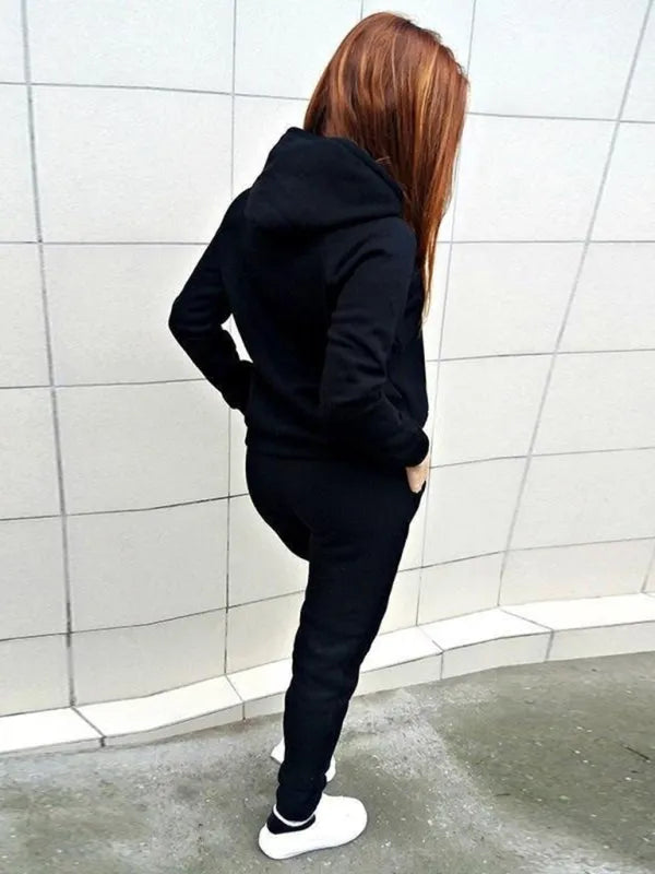 Hooded Fashionable Fleece Sweatsuit - Jessiz Boutique