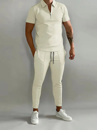 Men's Polo Shirt & Pants Two-Piece Set