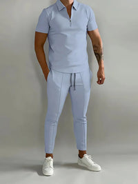 Men's Polo Shirt & Pants Two-Piece Set