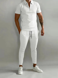 Men's Polo Shirt & Pants Two-Piece Set