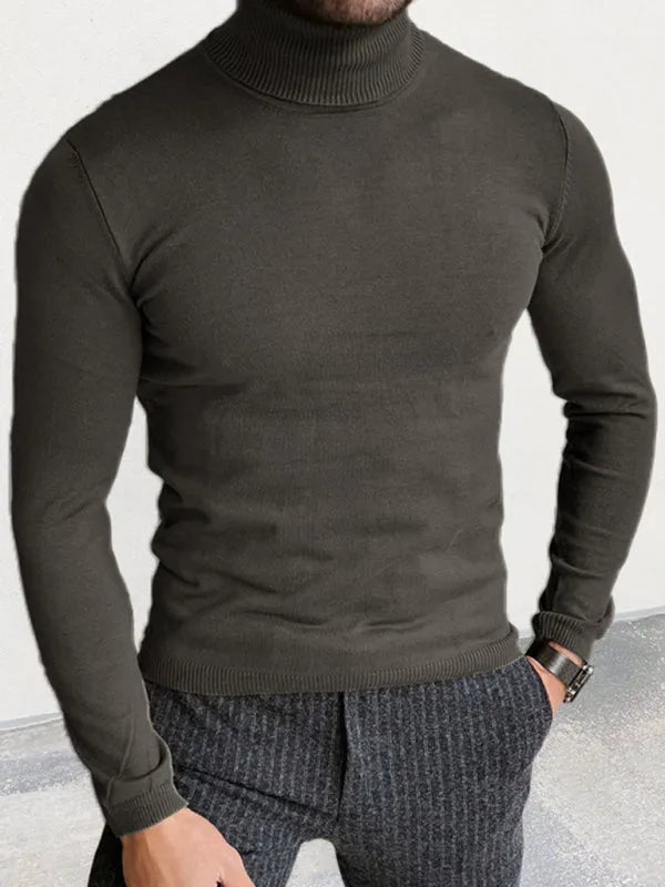 Men's Turtleneck Sweater Slim Fit Pullover Sweater