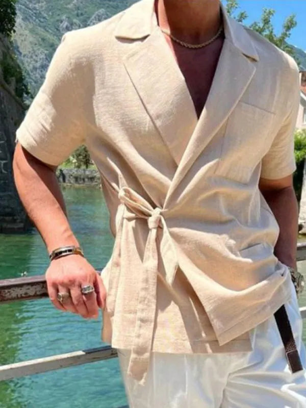 Men's Short -Sleeved Wrap Shirt