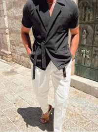 Men's Short -Sleeved Wrap Shirt