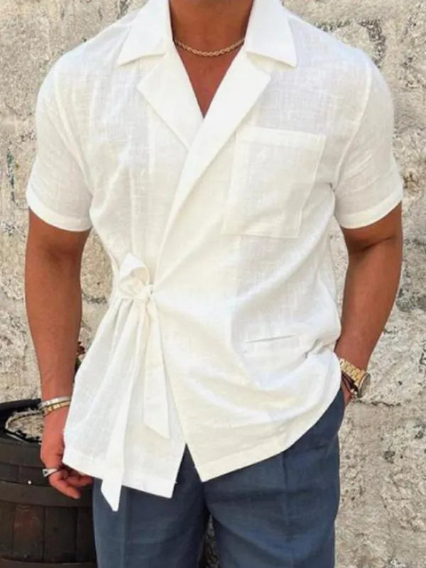 Men's Short -Sleeved Wrap Shirt