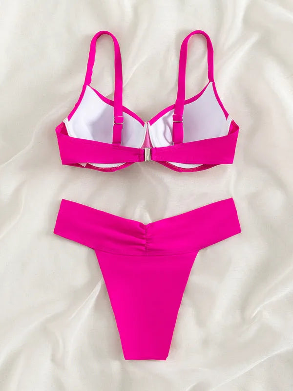 Solid Color Bikini Sexy Swimsuit