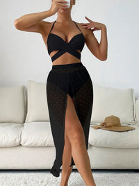Bikini Mesh Skirt Three-Piece Set
