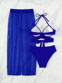 Bikini Mesh Skirt Three-Piece Set
