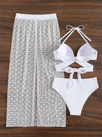 Bikini Mesh Skirt Three-Piece Set
