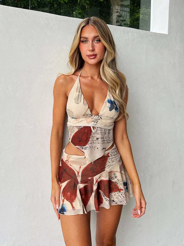 Halter Top and Short Skirt Set