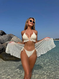Lace Up Hot Springs Swimsuit Three-Piece Set
