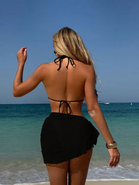 Lace Up Hot Springs Swimsuit Three-Piece Set