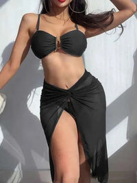 Swimsuit Three-Piece Bikini U-Shaped Decoration Swimsuit