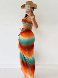 Tie-Dye Braided Bikini Three Piece