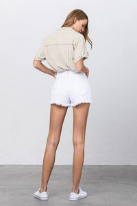 Insane Gene High Rise White Shorts - Jessiz Boutique