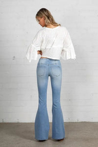 Insane Gene Mid - Rise Banded Wider Flare Jeans - Jessiz Boutique