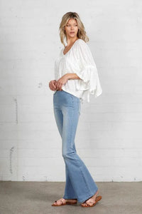 Insane Gene Mid - Rise Banded Wider Flare Jeans - Jessiz Boutique