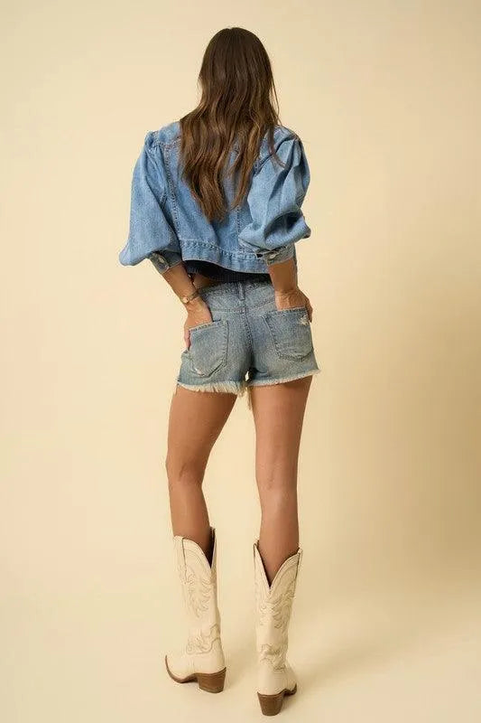 Insane Gene Mid Rise Destroyed Shorts - Jessiz Boutique