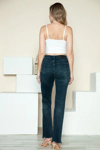 Judy Blue Button Fly Hem Destroy Straight Jeans - Jessiz Boutique