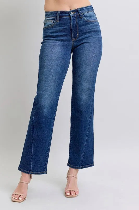 Judy Blue Full Size Side Seam Detail Straight Jeans with Pockets - Jessiz Boutique