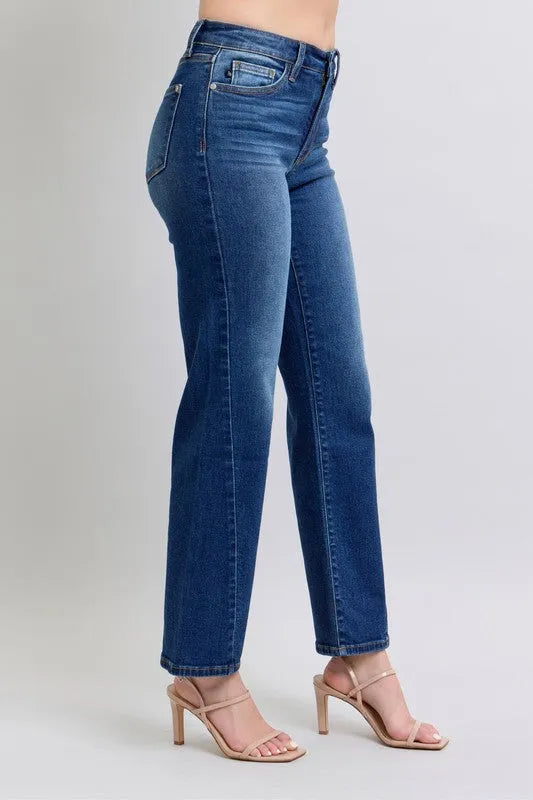 Judy Blue Full Size Side Seam Detail Straight Jeans with Pockets - Jessiz Boutique