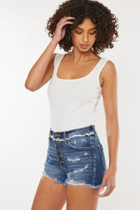 Kancan Distressed Button Fly Denim Shorts - Jessiz Boutique