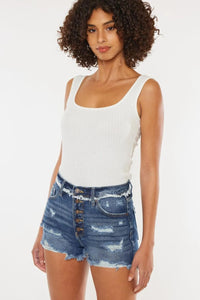 Kancan Distressed Button Fly Denim Shorts - Jessiz Boutique