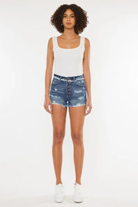 Kancan Distressed Button Fly Denim Shorts - Jessiz Boutique