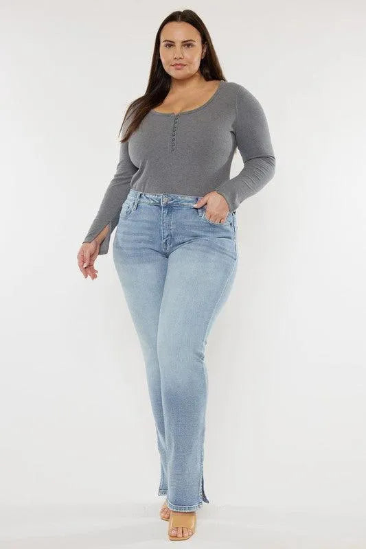 Kancan Plus Mid-Rise Y2K Medium Wash Bootcut Jeans - Jessiz Boutique
