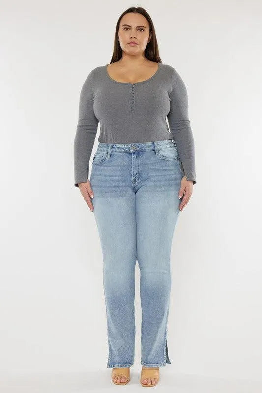 Kancan Plus Mid-Rise Y2K Medium Wash Bootcut Jeans - Jessiz Boutique