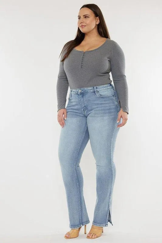 Kancan Plus Mid-Rise Y2K Medium Wash Bootcut Jeans - Jessiz Boutique