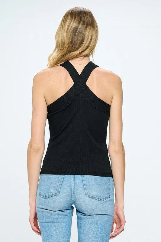 Knit Criss Cross Sleeveless Top - Jessiz Boutique