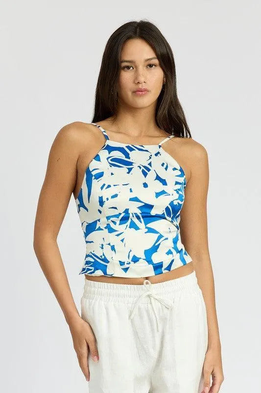 Lace Up Back Halter Neck Top - Jessiz Boutique