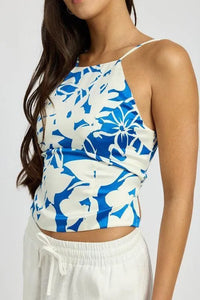 Lace Up Back Halter Neck Top - Jessiz Boutique