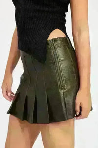 Leather Pleated Skirt - Jessiz Boutique