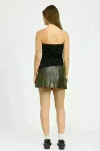 Leather Pleated Skirt - Jessiz Boutique