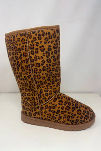 Leopard Suede Round Toe Boots - Jessiz Boutique