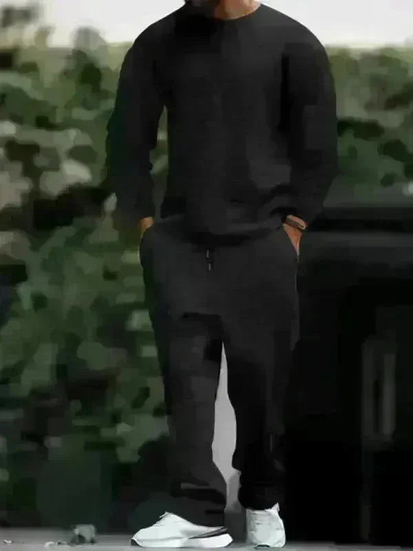 Men's Long-Sleeved Round-Neck Casual Set - Jessiz Boutique