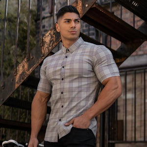 Men's Plaid Print Short Sleeve Shirt - Jessiz Boutique Men's Plaid Print Short Sleeve Shirt - Jessiz Boutique