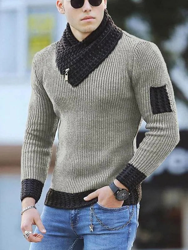 Men's Rib Shawl Collar Sweater - Jessiz Boutique