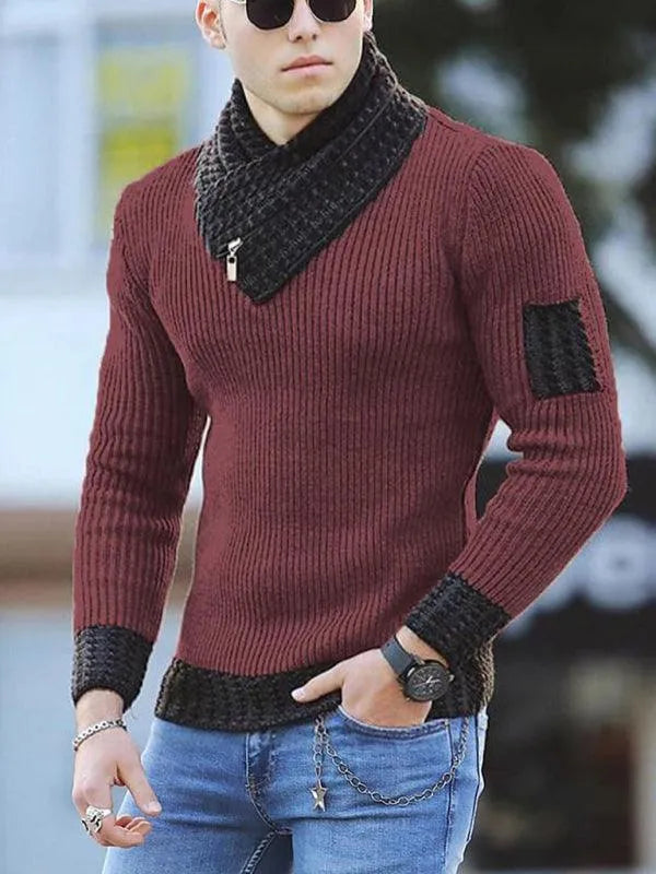 Men's Rib Shawl Collar Sweater - Jessiz Boutique