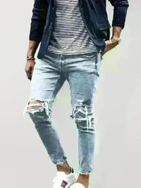 Men's Ripped Pencil Jeans - Jessiz Boutique
